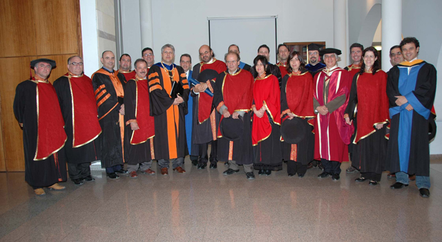 Dr. Christos Papadimitriou with faculty members of the Computer Science Department, March 18, 2008
